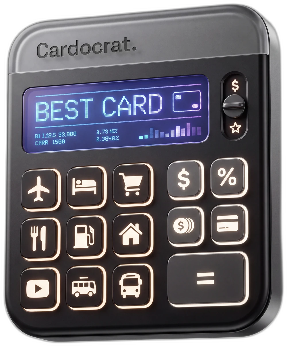 The Cardocrat rewards calculator, a device that ranks every card by your real return